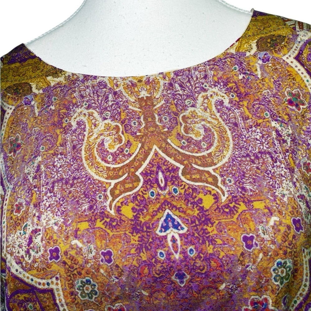 Soft Surroundings Purple and Gold Patterned Tunic Top NWT - Picture 4 of 13